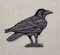 Raven Facing Right, Crow, Black Bird, Embroidered, Iron on Patch
